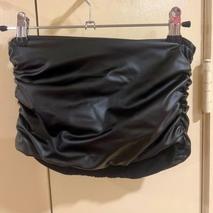 black leather tube top